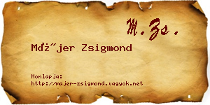Májer Zsigmond névjegykártya
